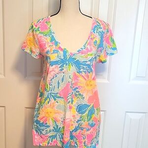 Lilly Pulitzer Etta Top | Sunshine State of Mind Print | Size S